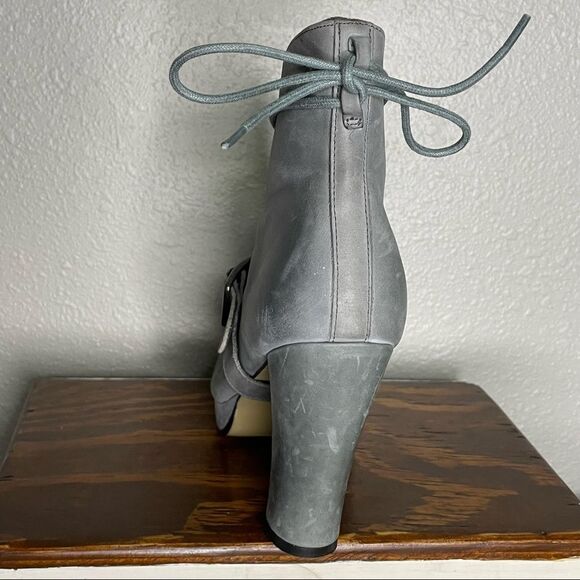Seychelles Women's Gray Under Construction Lace Up Ankle Boot Size 6.5 - Picture 12 of 14